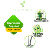 Werkzeug, Traningsbuch und Dehnposter