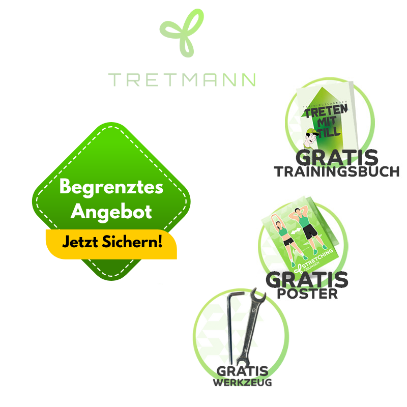 Werkzeug, Traningsbuch und Dehnposter